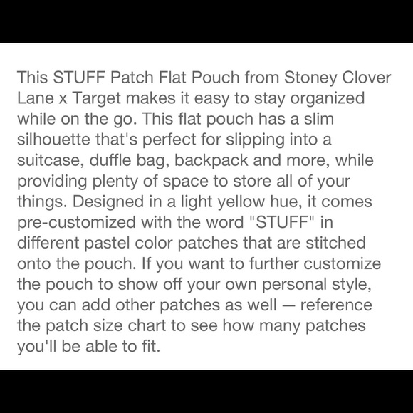 🌟 Stoney Clover Lane x Target Light Yellow STUFF Flat Pouch 🌟 - Picture 7 of 8